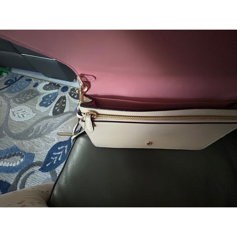 Coach Signature Floral Print Crossbody Bag Brown Pink Monogram Wallet Clutch - Picture 9 of 10